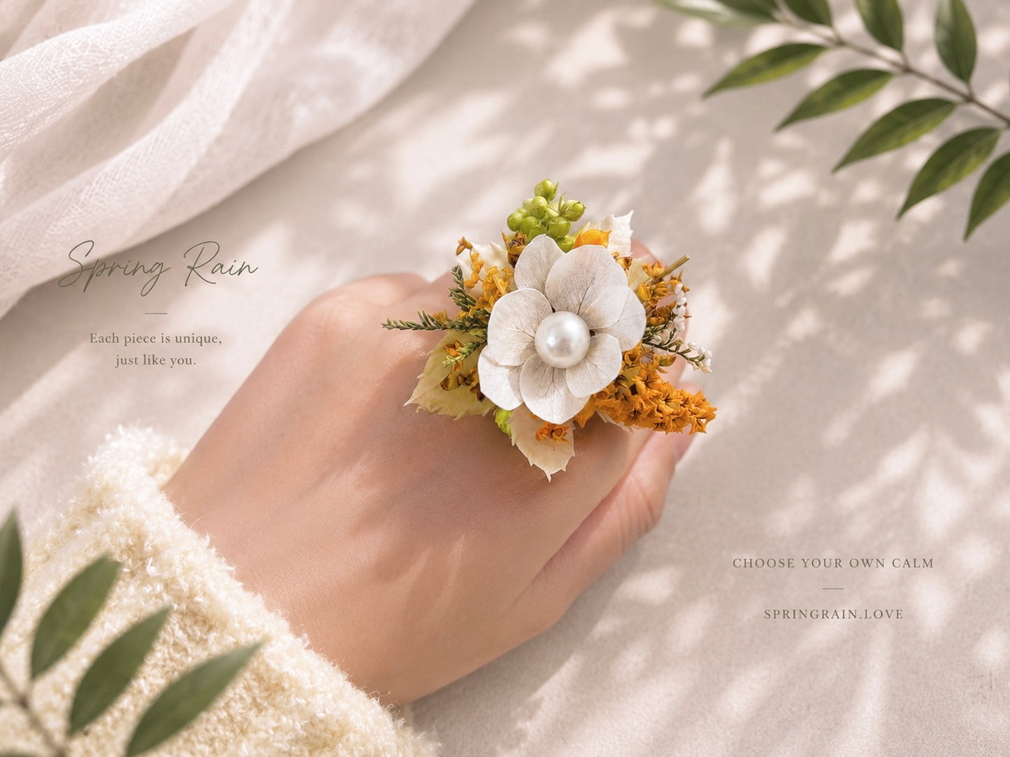 Amber Bloom Ring