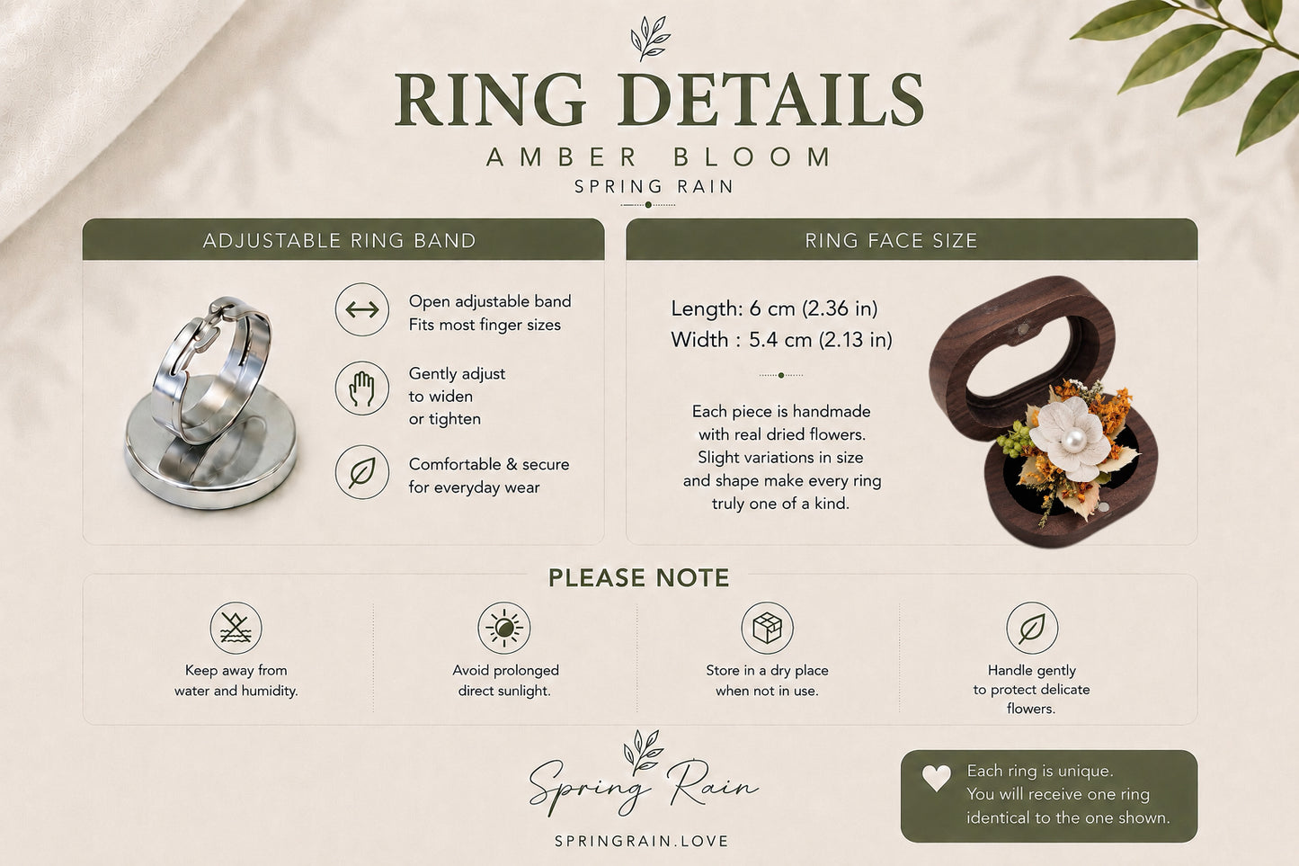 Amber Bloom Ring